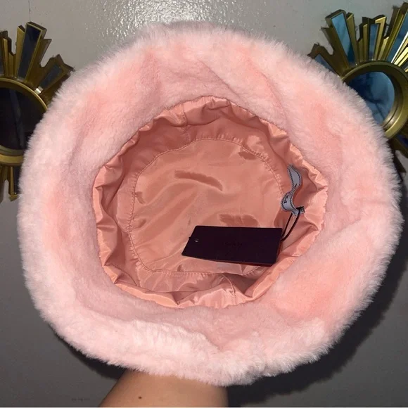 NWT Pink Prada Shearling Fur Hat Adult - Picture 5 of 11